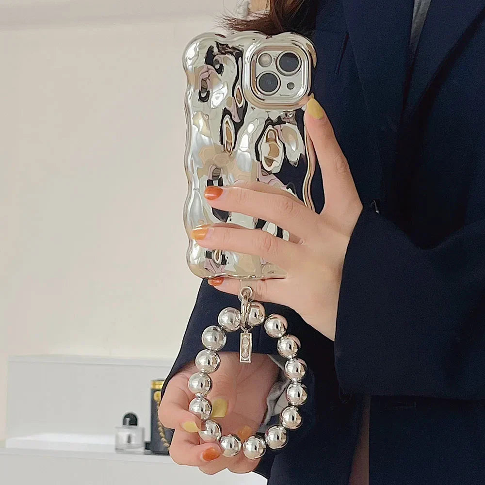 Electroplated 3D Meteorite Pattern Phone Case