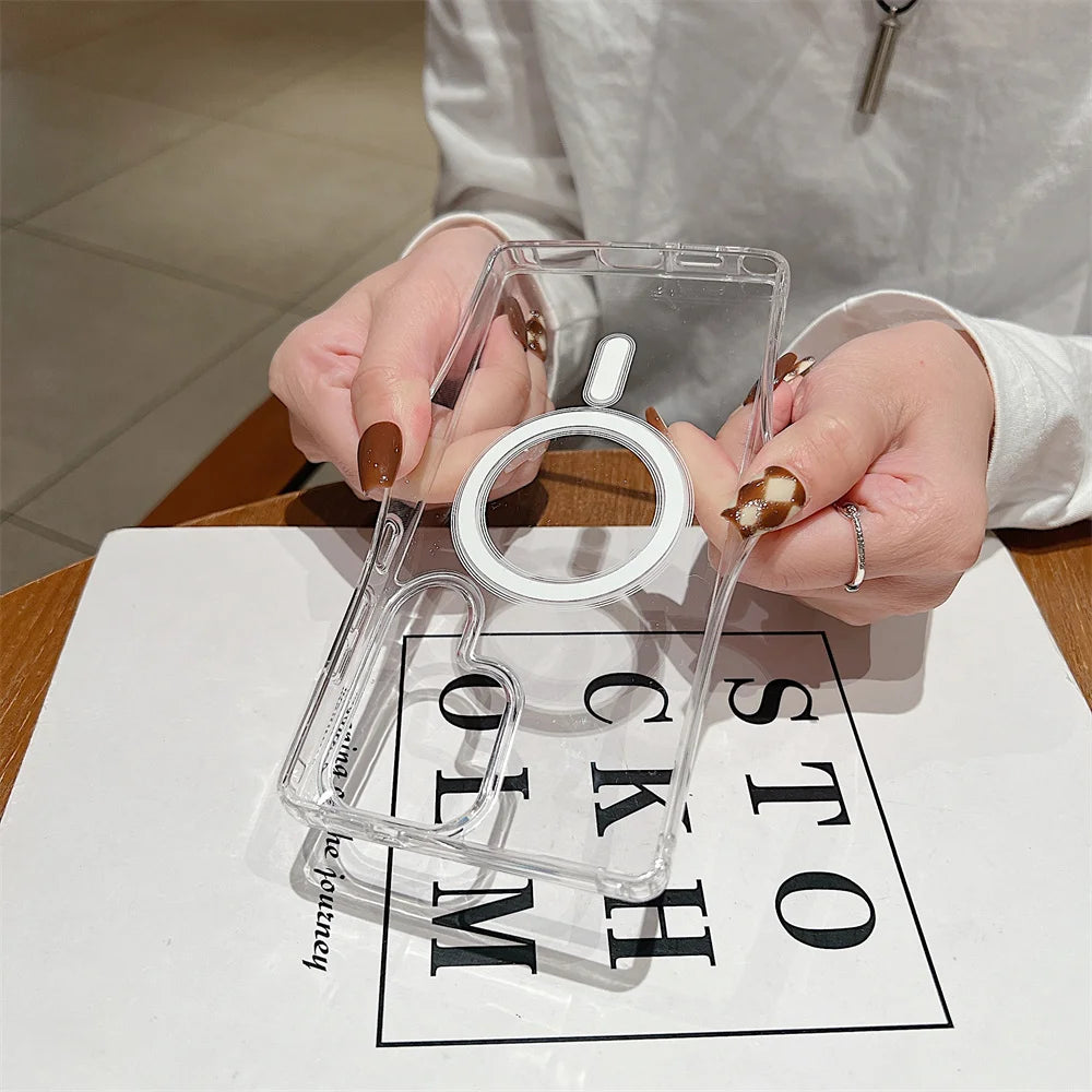 Magnetic MagSafe Wireless Charging Shockproof Clear Case for Samsung Galaxy