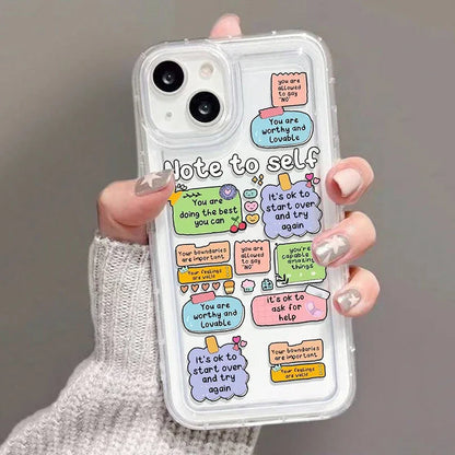 Cute Cartoon Slogan Print Clear Phone Case