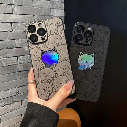 Cartoon Cats Laser Phone Case
