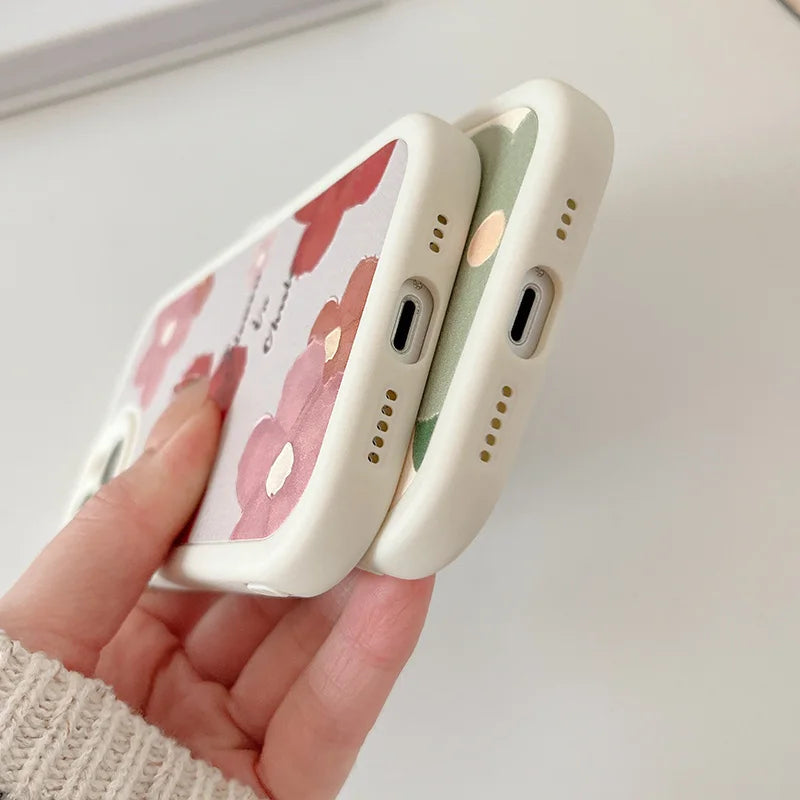 Soft Flowers 3D Leather Phone Case