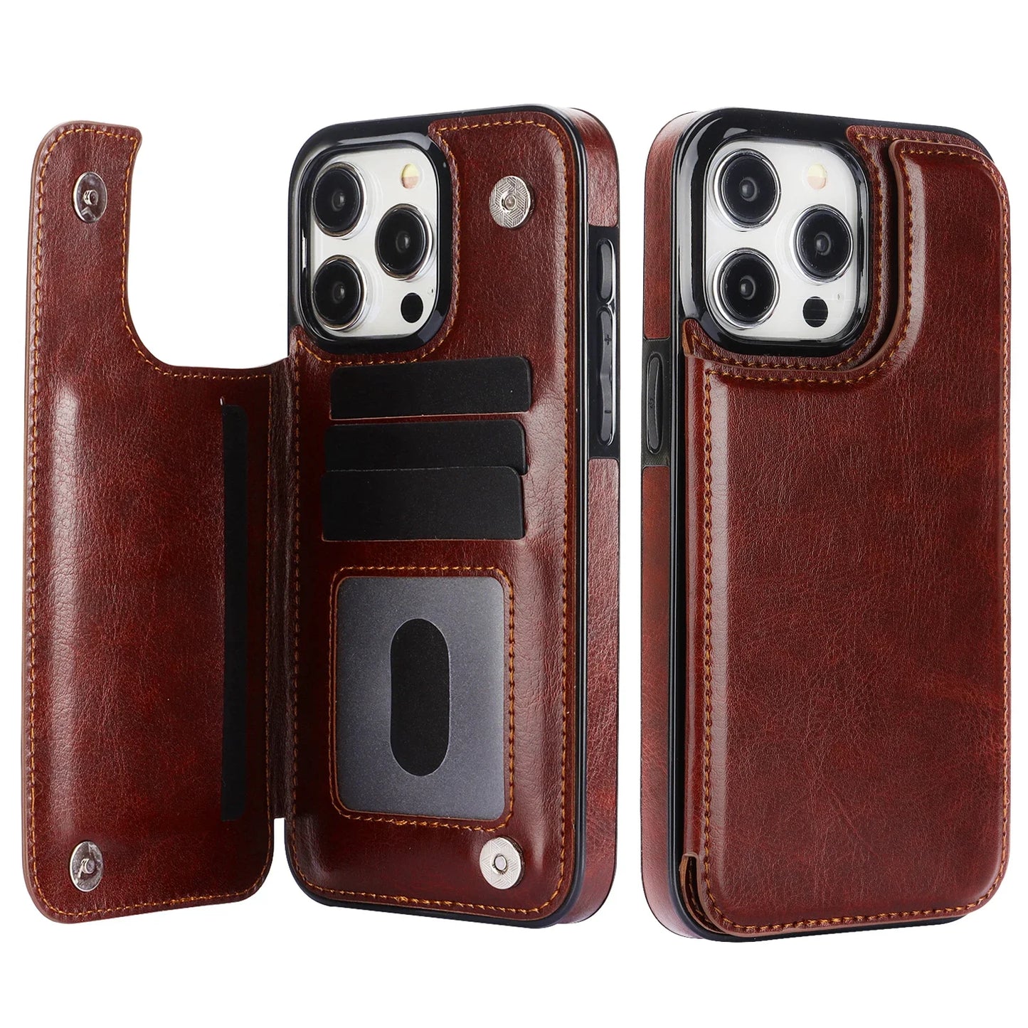 Wallet Flip Leather Phone Case with Card Slot Stand for iPhone