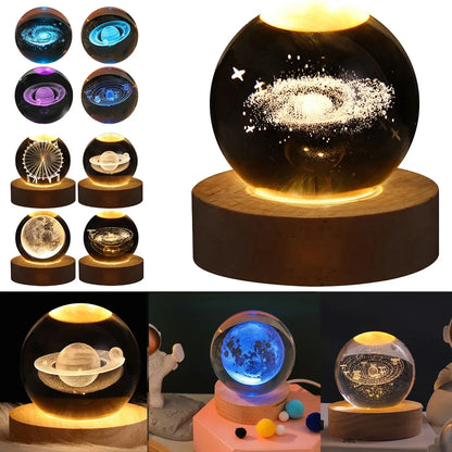 Night Light 3D Moon Planet Galaxy Decor