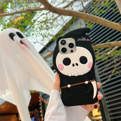 Cute 3D Halloween  Skull Ghost Silicone Phone Case