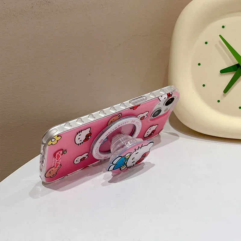 Cute Cartoon Sanrio Hello Kitty Magnetic Holder Magsafe Phone Case