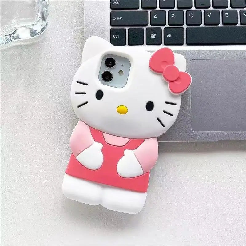3D Kitty Cat Silicone Soft Phone Case for iPhone