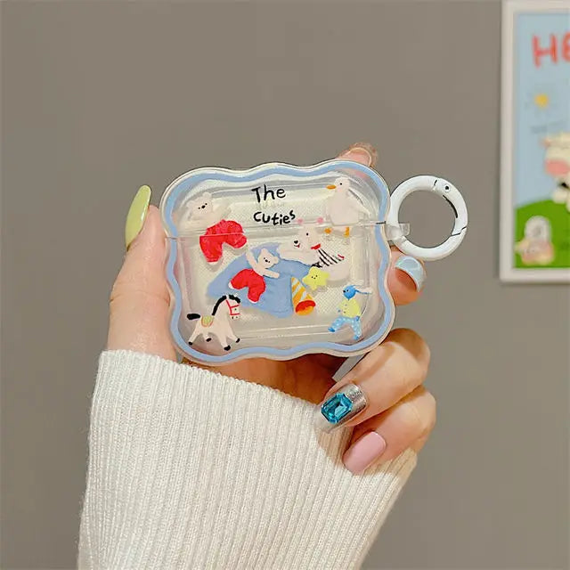 Cute Cartoon Couples Headphone Airpod Case