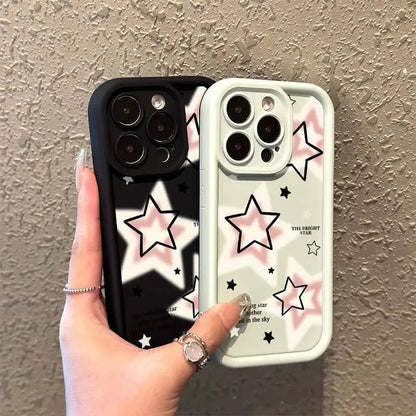 Cute Pink Stars Silicone Phone Case