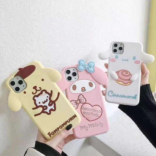 Cute Big Ear Melody Cinnamon Cartoon Silicone Phone Case