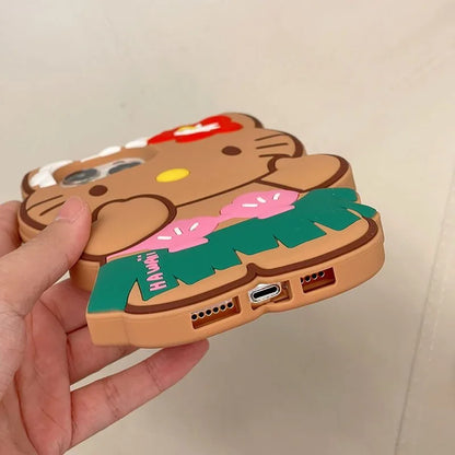 Cute 3D Cartoon Grass Skirts Sanrios Hello Kitty Phone Case