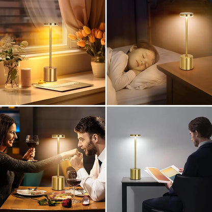 Simple LED Rechargeable Touch Metal Table Lamp