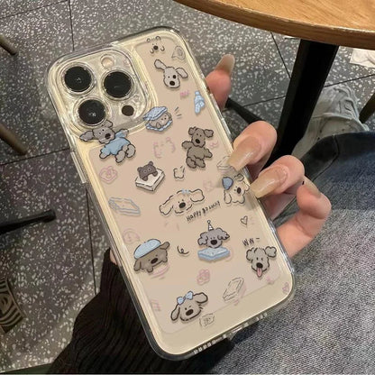 Cartoon Full Screen Dog Transparent Phone Case