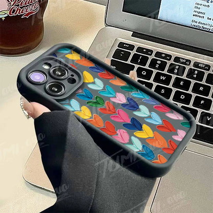 Lovely Rainbow Love Heart Soft Silicone Phone Case