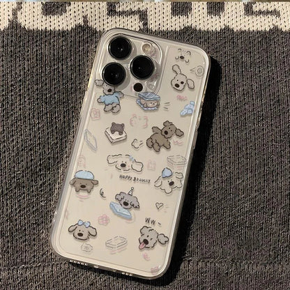 Cartoon Full Screen Dog Transparent Phone Case