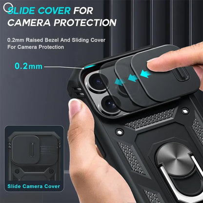 Camera Slide Military Grade Armor Protection 360 Degree Rotate Phone Case