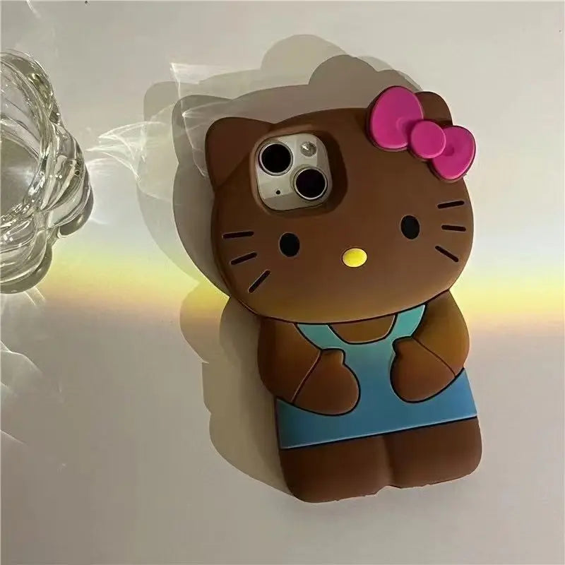 3D Kitty Cat Silicone Soft Phone Case for iPhone