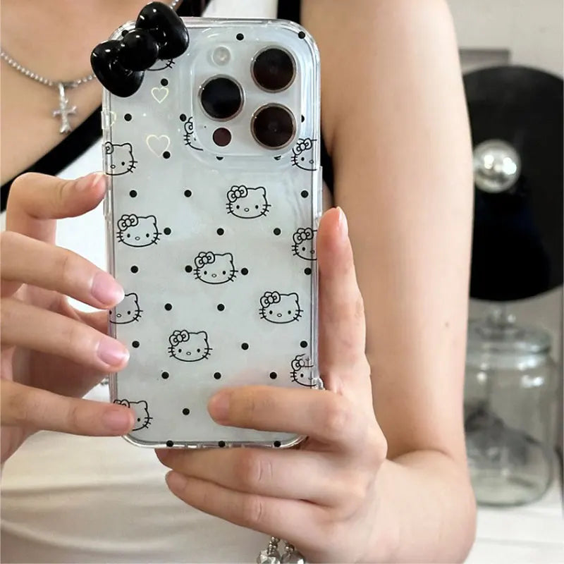 Sanrio Hello Kitty Black Dot Line KT Phone Case