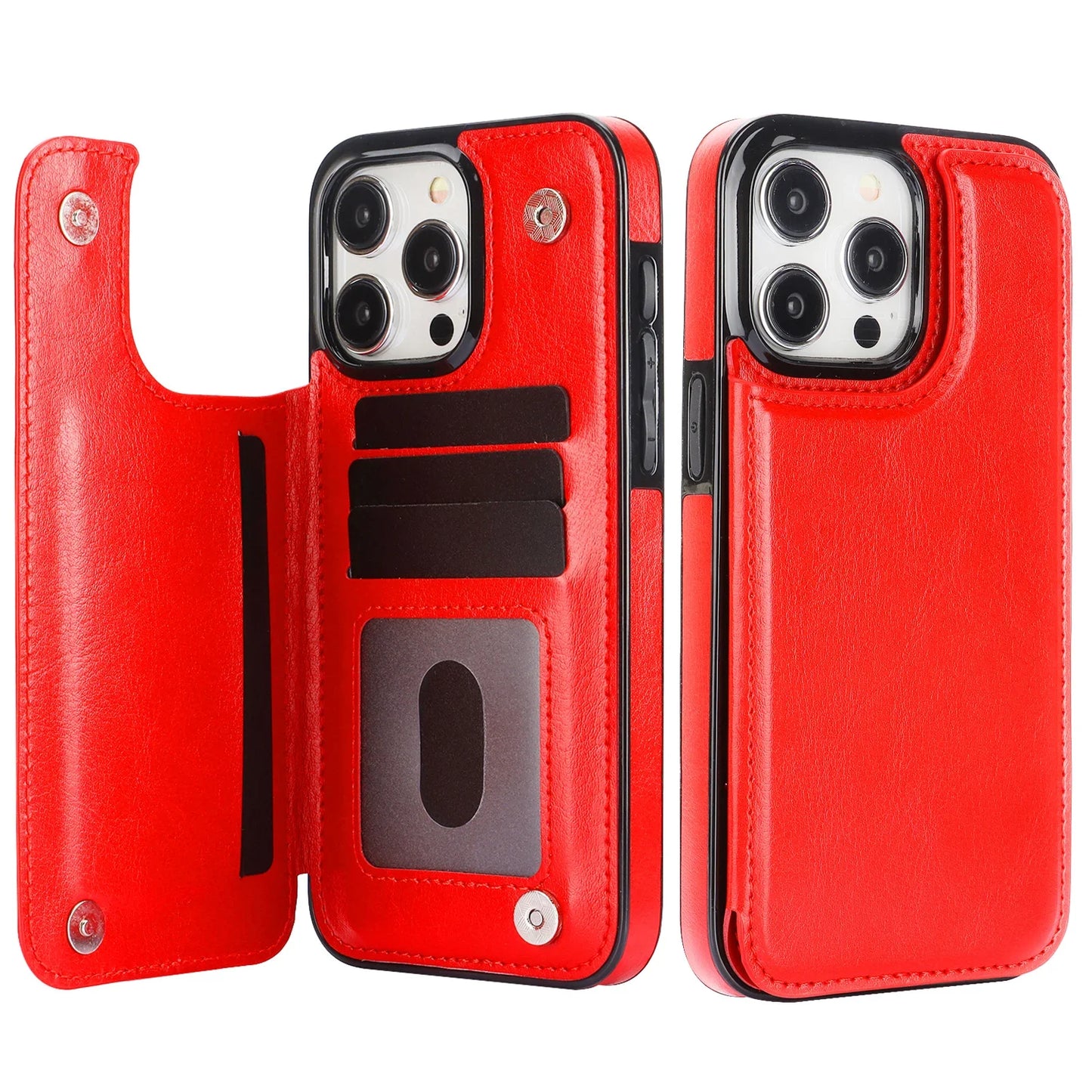Wallet Flip Leather Phone Case with Card Slot Stand for iPhone