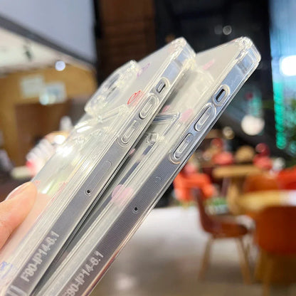 Transparent Love Heart Card Holder Phone Case