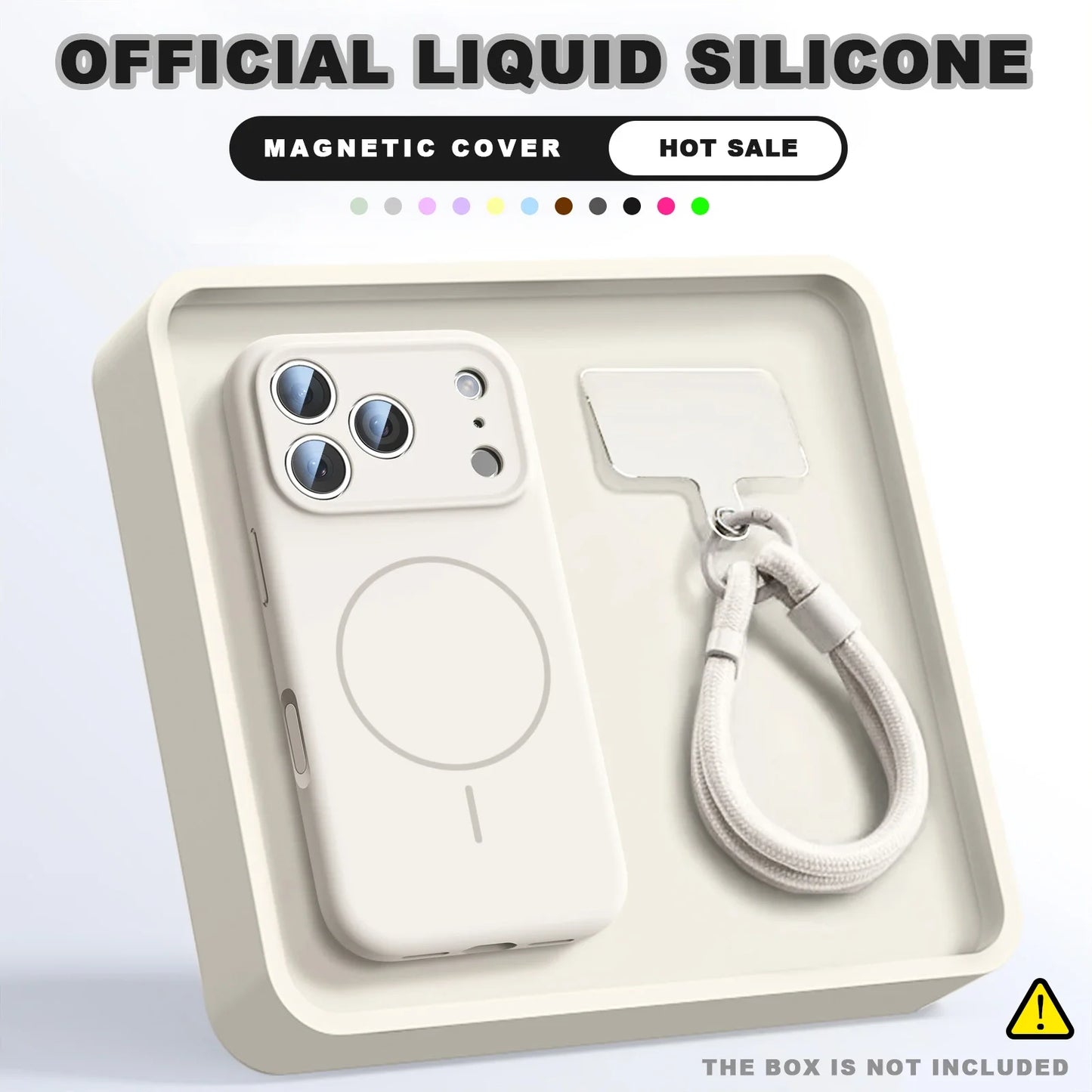 Magnetic Wrist Strap Liquid Silicone MagSafe Phone Case for iPhone