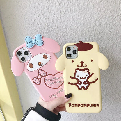 Cute Big Ear Melody Cinnamon Cartoon Silicone Phone Case