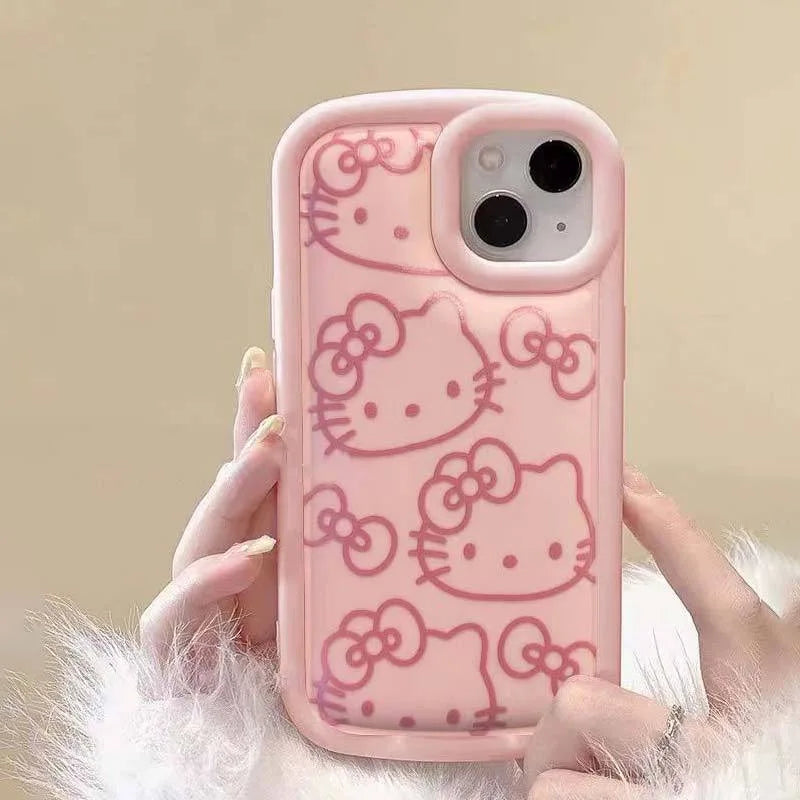 Hello Kitty Ins Pink Girl Line KT Phone Case