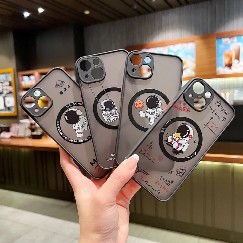 Cartoon Astronaut For Magsafe Wireless Charger Phone Case