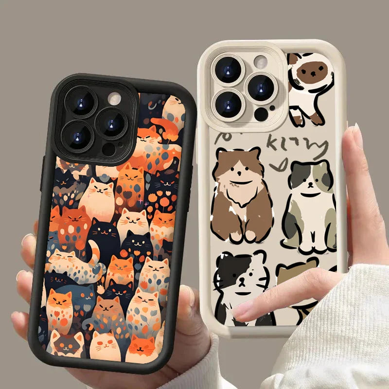 Cartoon Cats Silicone Phone Case