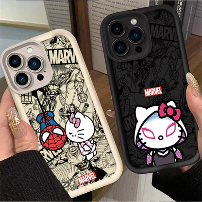 Marvel Spider Man Cat Liquid Silicone Phone Case