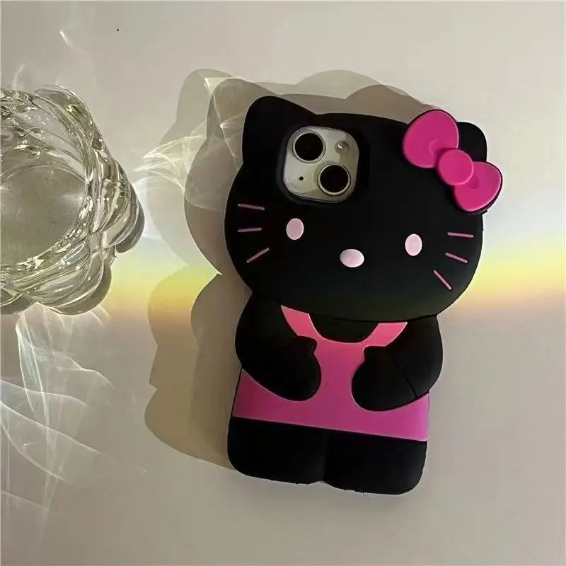3D Kitty Cat Silicone Soft Phone Case for iPhone