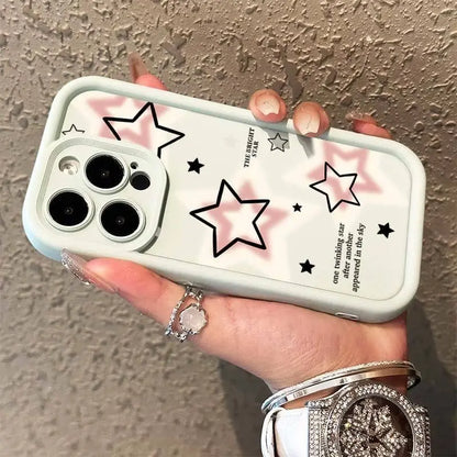Cute Pink Stars Silicone Phone Case